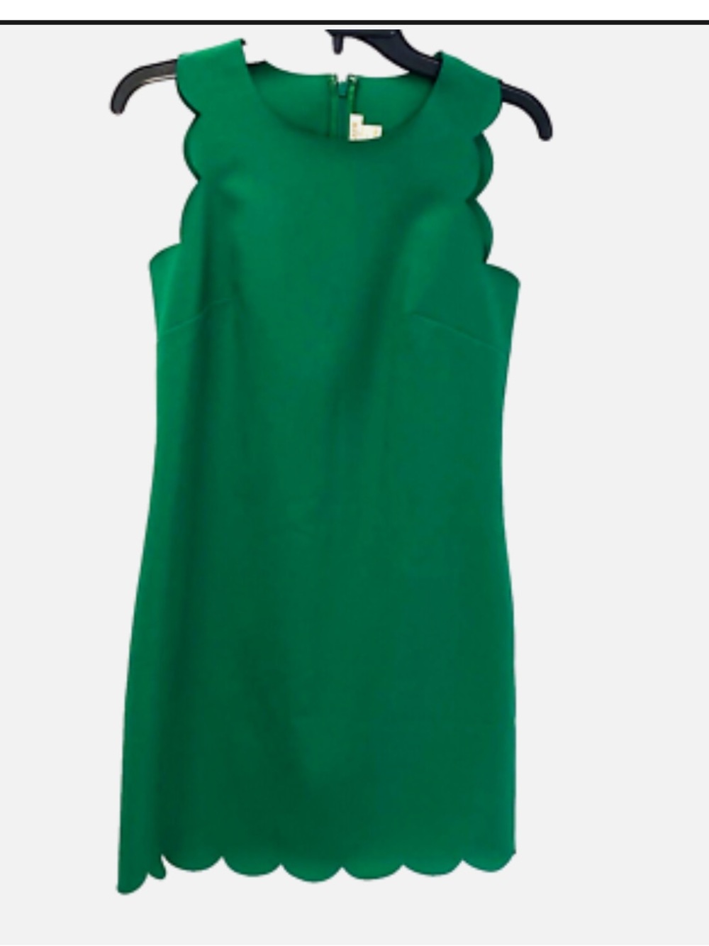 J. Crew sz 4 Green Scalloped Hem Dress preppy festive holiday Christmas pictures